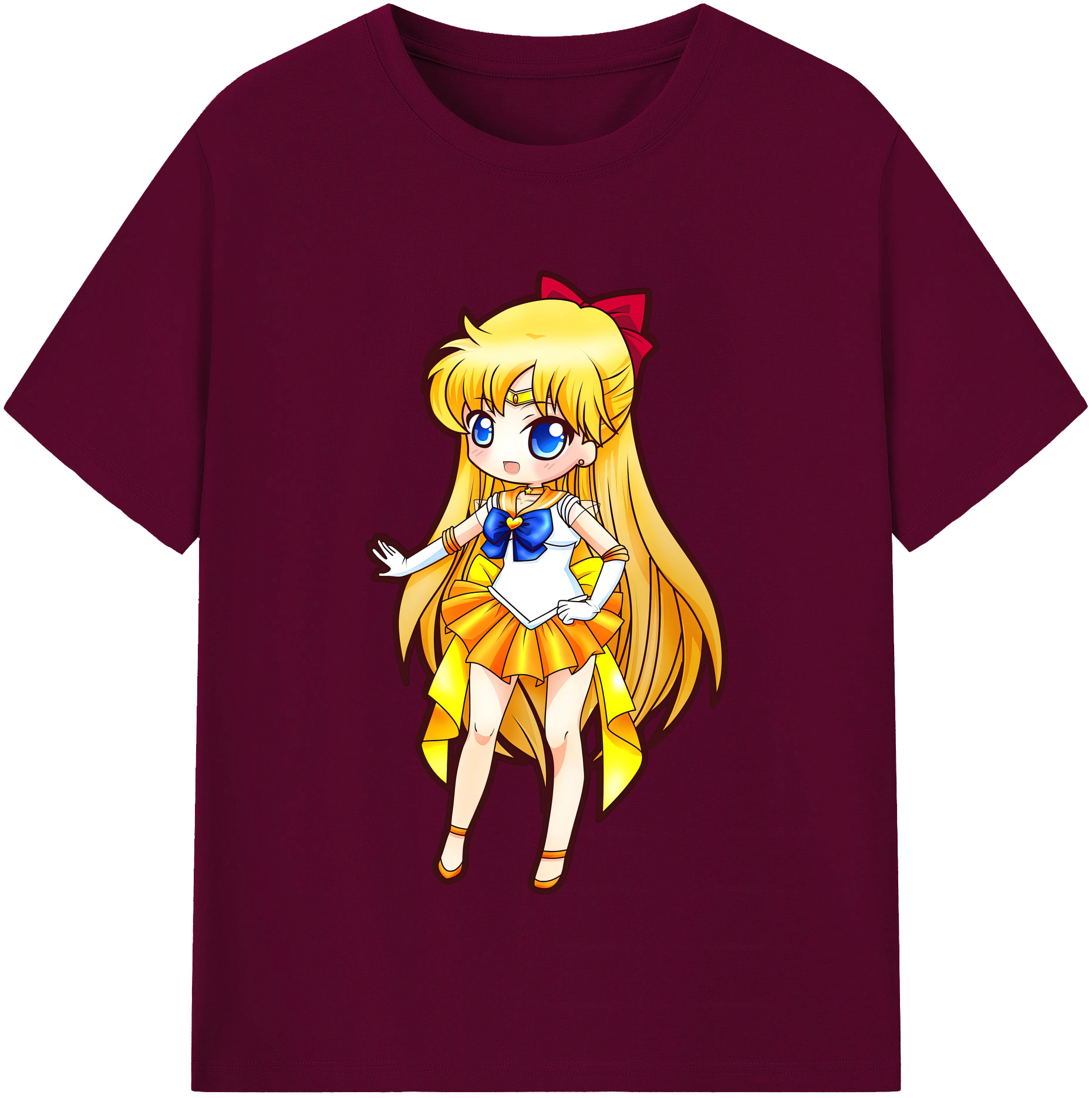 （画像用） 美少女戦士セーラームーン 愛野 美奈子 あいの みなこ Sailor Moon Aino Minako レディースカジュアルプリントTシャツ（綿100％）